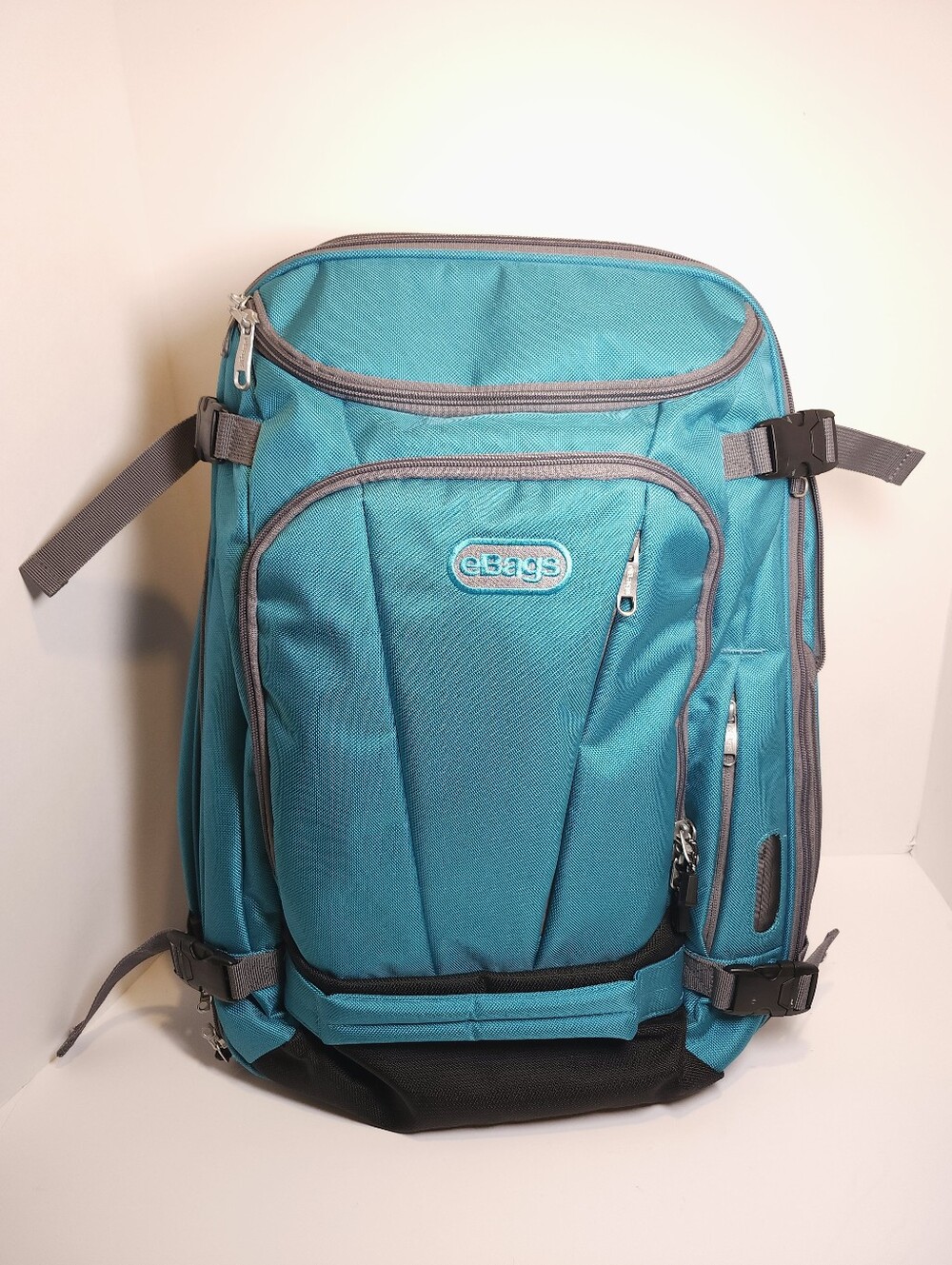 eBags Mother Lode Backpack Travel Luggage Carry On Bag Expandable Teal Blue